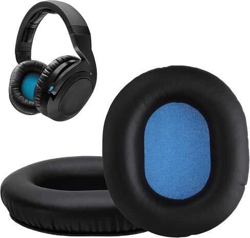 kwmobile Ear Pads Compatible with Sennheiser HD8 / HD8 DJ / HD6 Mix Earpads - 2X Replacement for Headphones - Black in Saudi Arabia
