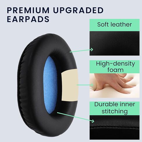 kwmobile Ear Pads Compatible with Sennheiser HD8 / HD8 DJ / HD6 Mix Earpads - 2X Replacement for Headphones - Black in Saudi Arabia