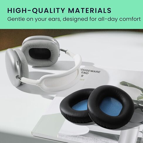 kwmobile Ear Pads Compatible with Sennheiser HD8 / HD8 DJ / HD6 Mix Earpads - 2X Replacement for Headphones - Black in Saudi Arabia