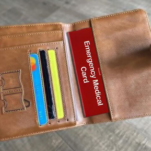 10 Pcs Emergency Medical Information Card with Tri-Folding with Protective Sleeves, Medical Alert Keychain Tags See Wallet Card, Contact ID, Medications and Allergy Fields Card for Wallet Pocket in Saudi Arabia