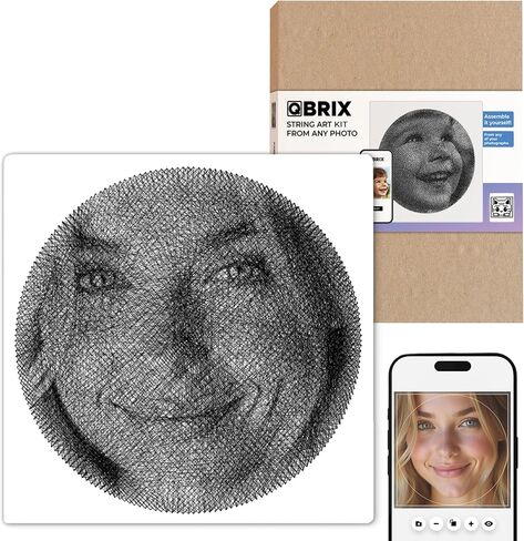 QBRIX Custom String Art Kit for Heart Shaped Couple Portrait | DIY Craft Kit for Adults for Handmade Home Décor Creation | All-in-One Photo String Art Maker in Saudi Arabia