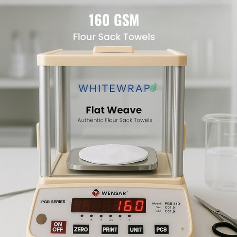 Flour Sack Towels| Tea Towel for Crafts| Kitchen Dish Cotton Blank Towel for Embroidery|Baking Bread Proofing Linen Cover|Super Absorbent Quick Dry| 12 Pack 18"x28" White in Saudi Arabia