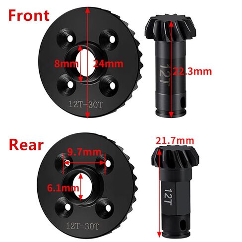 30T/12T Steel Front Rear Diff Gear Set for ARRMA 1/18 Granite GROM/Typhon GROM 1/14 Mini Mojave GROM 1/16 Mojave Grom RC Car Upgrade in Saudi Arabia