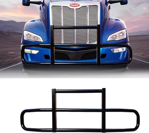 Deer Guard Compatible with 2013-2021 Peterbilt 579 Peterbilt 587(NOT FIT Truck Front W/Side Sensor), Large Front Bumper Premium Q235 Iron Deer Guard Bumper Protector with Brackets(Style 6) in Saudi Arabia