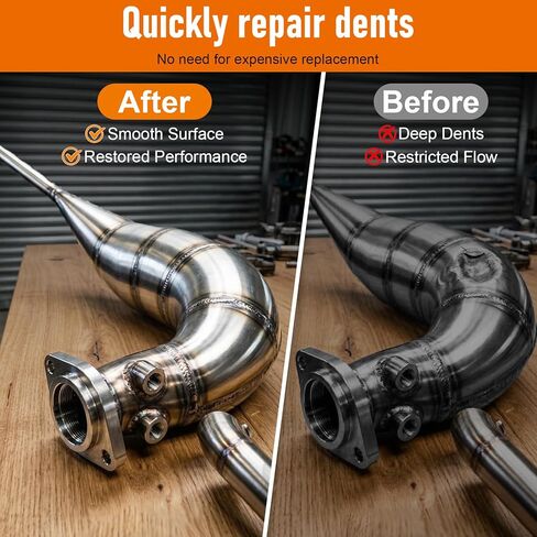 2-Stroke Exhaust Pipe Dent Repair Kit Compatible with 125cc, 150cc, 200cc, 250cc, 300cc Motorcycle, ATV, Dirt Bike, Scooter, Pipe Dent Removal Tool- Includes Pressure Gauge in Saudi Arabia