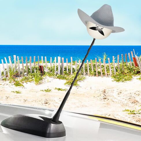 Da Cool Dude Caballero Gray Cowboy Hat Car Antenna Top ملحق تلقائي - يناسب هوائي رفيع الطراز in Kuwait