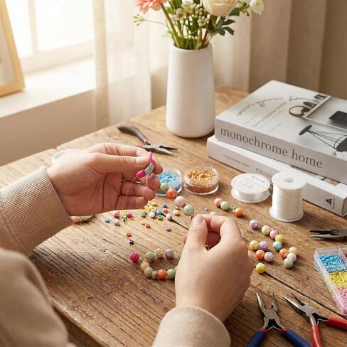 6-Piece Bead Stoppers with Red Handles, Pink Jewelry Making Tools for Bead Line Ends to Prevent Beads from Falling in Kuwait