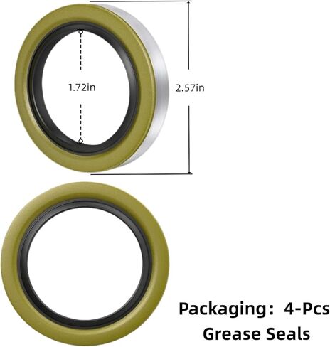 （4pcs） Trailer Axle Hub Wheel Grease Seals - 1.719" ID × 2.565" OD | Fits Dexter 01001900 (10-19), Transcom 171255TB, National 473336 | for 3500 lbs #84 Spindle E-Z Lube Axle Hubs/Wheels in Saudi Arabia