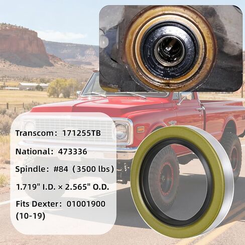 （4pcs） Trailer Axle Hub Wheel Grease Seals - 1.719" ID × 2.565" OD | Fits Dexter 01001900 (10-19), Transcom 171255TB, National 473336 | for 3500 lbs #84 Spindle E-Z Lube Axle Hubs/Wheels in Saudi Arabia