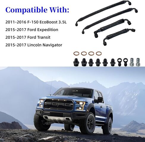 Turbocharger Coolant Line Upgrade Kit Fit for 2011-2016 Ford F-150 3.5L 2015-2017 Expedition Lincoln Navigator 3.5L 2013-2024 Transit in Kuwait