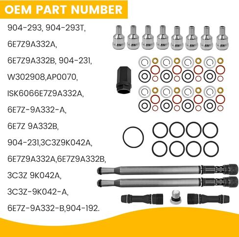 Stand Pipe Dummy Plug & Ball Tubes High Pressure Oil Rail Ball Tube Repair Kit Compatible with Ford Powerstroke 6.0L 2004-2007 904-293 6E7Z-9A332-B in Saudi Arabia