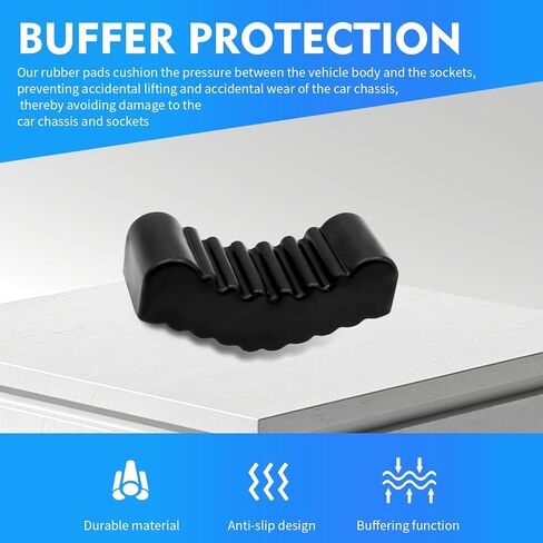 2 PCS Car Jack Stand Pads, 3 Ton Anti-slip Rubber Stand Cushion Sleeve, Heavy-duty Rack Protection Pad for Floor Jacks, Maintenance Repair Tool for Cars SUVs Trucks (Black) in Saudi Arabia