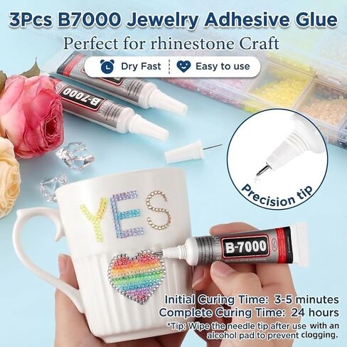 LZBRDY 34,000pcs Resin Rhinestones Kit - 24 Colors 3mm Flatback Gems with 3X B7000 Glue, 2 Wax Pencils & 2 Trays - Ultimate Bedazzling Kit for 2 Persons, DIY Gift Box for Shoes, Denim & Tumblers in Saudi Arabia