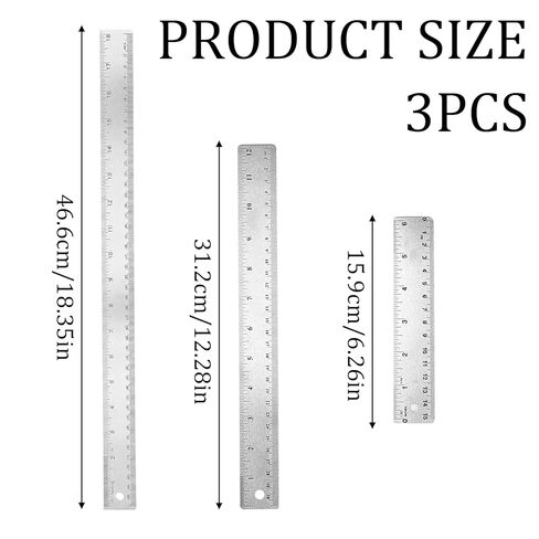 Cork Backed Ruler, Stainless Steel Metal Non-Slip Ruler 6+12+18 Inch with Inch and Centimeters Straight Edge Cork Base Rulers for Drafting Office Tools, Prevent Ink Leakage in Saudi Arabia