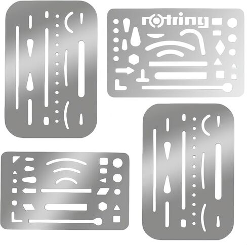 4 PCS Drafting Eraser Shield Erasing Shield for Drawing Stainless Steel Drawing Template Tools Stencil for Mechanical Engineering Artists, Architects, Designers, and Crafters in Saudi Arabia