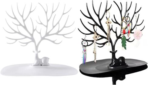 Jewelry Tree Necklace Holder, 2 Pcs Little Deer Display Stand, Tree Tower Rack Hanging Organizer for Earrings Necklace Antler Holder Organizer in Saudi Arabia