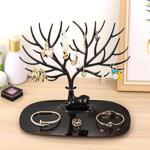 Jewelry Tree Necklace Holder, 2 Pcs Little Deer Display Stand, Tree Tower Rack Hanging Organizer for Earrings Necklace Antler Holder Organizer in Saudi Arabia