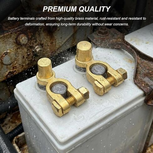 2 PCS SAE to JIS Car Battery Terminals Connector, Positive & Negative Quick-Release Top Post Battery Clamps, SAE to Pencil Post Battery Cable Terminal Adapters for Car Boat in Kuwait