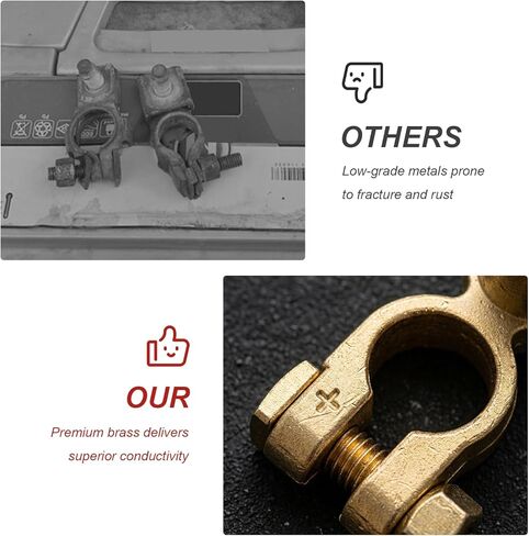 2 PCS SAE to JIS Car Battery Terminals Connector, Positive & Negative Quick-Release Top Post Battery Clamps, SAE to Pencil Post Battery Cable Terminal Adapters for Car Boat in Kuwait