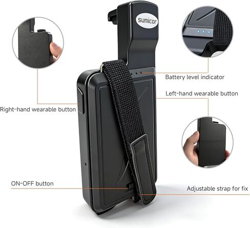 Sumicor Back Clip Bluetooth ماسح الباركود، 3 في 1 Bluetooth5.2 & 2.4G لاسلكي وUSB سلكي قارئ باركود صغير محمول متوافق مع 4.7 بوصة - 6.6 بوصة iPhone، Android الذكي in Kuwait