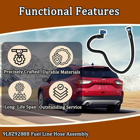 مجموعة خرطوم خط الوقود مناسبة لسيارة Ford Escape 2009-2012، تناسب Mercury Mariner 2009-2011 3.0L V6 استبدل 9L8Z-9288-B 9L8Z9288B من السكك الحديدية إلى الإطار in Kuwait