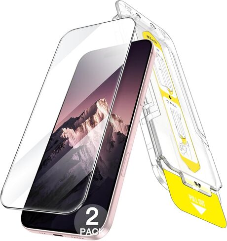 واقي شاشة JETech لهاتف iPhone 16 Pro Max مقاس 6.9 بوصات، تركيب سهل للغاية خلال 10 ثوانٍ مع صينية محاذاة بخطوة واحدة، طبقة زجاجية مقواة خالية من الفقاعات، صديق للحافظة، شفاف عالي الدقة، عبوتان in Saudi Arabia