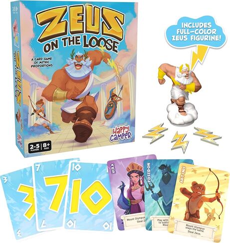 Zeus on the Loose - A Card Game of Mythic Proportions - New & Improved Happy Camper Edition | Perfect Math Game for Fans of Greek Mythology and Family Game Night | 2-5 players | Ages 8+ in Saudi Arabia