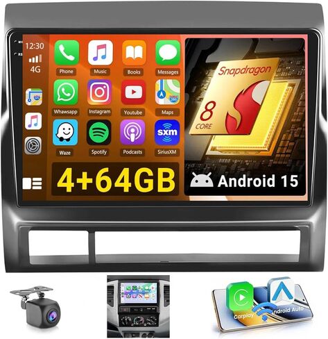 2+64G Android 13 Car Stereo Radio for Toyota Tacoma 2005-2015 Wireless Carplay Android Auto, Hikity 9 Inch HD Touch Screen with Backup Camera/GPS Navigation/WiFi/Bluetooth/SWC/FM RDS/EQ in Saudi Arabia