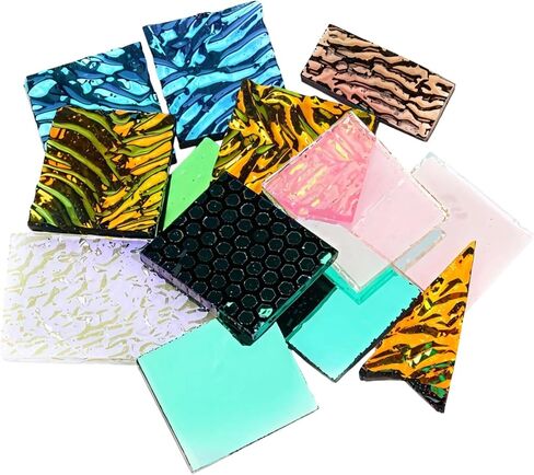 3 Bags Of Coe90 Dichroic Glass Scrap For Jewelry Making, Iridescent Color-Shifting Fusible Glass, Microwave Kiln Friendly, 1 Oz Per Bag in Kuwait