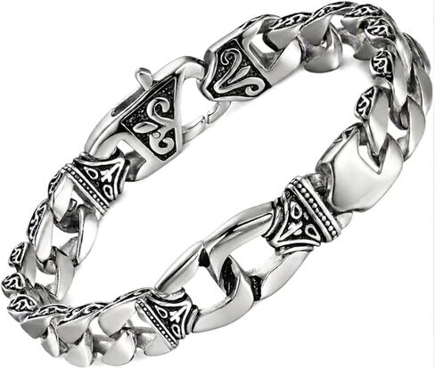 Men’s Link Bracelet Collection – Stainless Steel, Black & Silver Variations, Bracelet & Necklace Sets, 8.3–9" Length, Gift Ready in Saudi Arabia