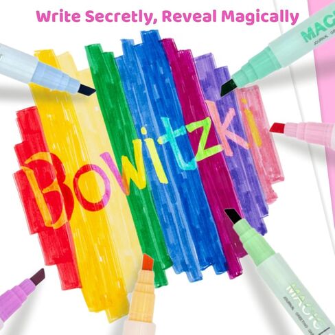 أقلام تلوين سحرية من Bowitzki، 12 عبوة من أقلام التحديد ذات الرأس المزدوج للتلوين الفني والرسم والرسم والحرف اليدوية in Kuwait