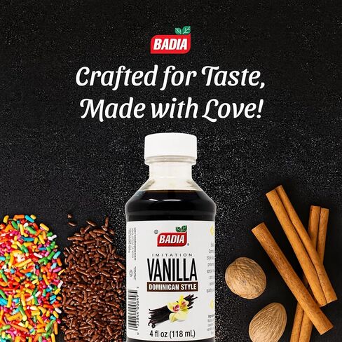 Badia Vanilla Extract Imitation Dominican Style, 4 oz – Rich Vanilla Flavor for Baking, Desserts & Beverages in Saudi Arabia