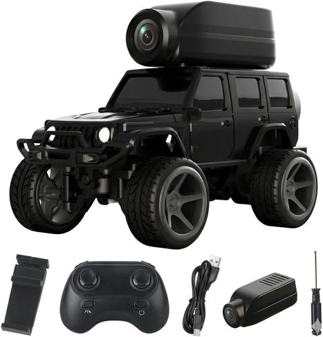 1:64 Mini FPV RC Car, Alloy Crafted Remote Control Truck with HD Camera & Real-Time Video Transmission, Dual Mode Control(App & Remote), Decorative LED Lights, Toy Gift for Adults & Kids in Saudi Arabia