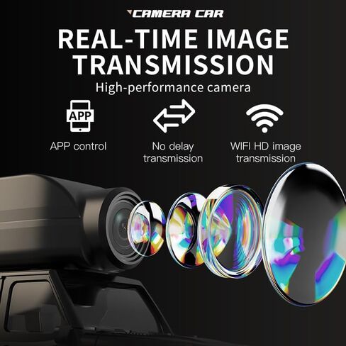 1:64 Mini FPV RC Car, Alloy Crafted Remote Control Truck with HD Camera & Real-Time Video Transmission, Dual Mode Control(App & Remote), Decorative LED Lights, Toy Gift for Adults & Kids in Saudi Arabia