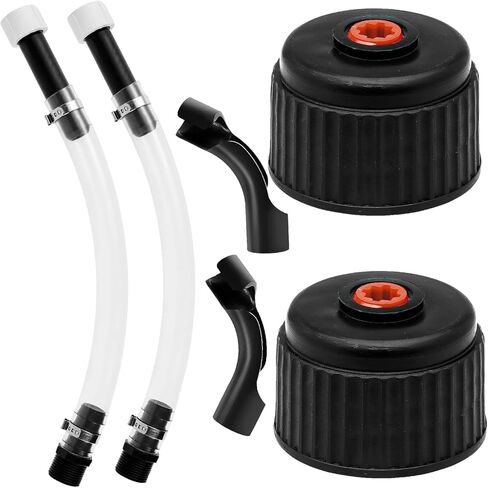 2 Set of Racing Fuel Filler Hose Kits, PVC, Black, Transparent, 2 Count, HARDWARE TUBING, Automotive Fuel Hoses, Includes 2 Hoses, 2 Jug Caps, 2 Hose Benders, 36 x 15 x 8 cm in Saudi Arabia