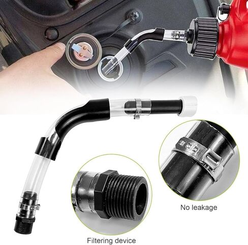2 Set of Racing Fuel Filler Hose Kits, PVC, Black, Transparent, 2 Count, HARDWARE TUBING, Automotive Fuel Hoses, Includes 2 Hoses, 2 Jug Caps, 2 Hose Benders, 36 x 15 x 8 cm in Saudi Arabia