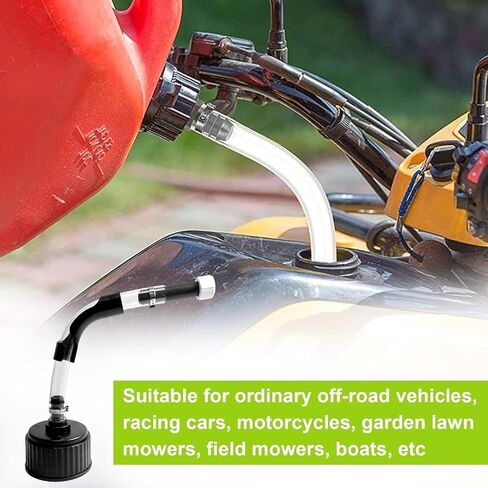 2 Set of Racing Fuel Filler Hose Kits, PVC, Black, Transparent, 2 Count, HARDWARE TUBING, Automotive Fuel Hoses, Includes 2 Hoses, 2 Jug Caps, 2 Hose Benders, 36 x 15 x 8 cm in Saudi Arabia
