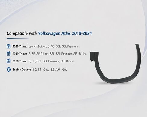 زوج قولبة حاجز العجلة الأمامية اليسرى واليمنى، متوافق مع Volkswagen Atlas 2018-2021، استبدل 3CN853717B9B9 3CN853718B9B9 VW1290107 17010798 أسود غير لامع in Kuwait