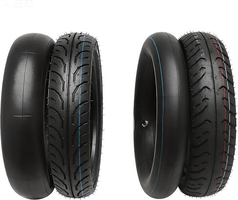 Front & Rear Scooter Tires and Tubes Combo: 60/90-14 & 90/90-12, 6-Ply Rating for Dirt Bike, Trail Bike, Street Bike - Heavy Duty All Terrain Tubed Tire Set in Saudi Arabia
