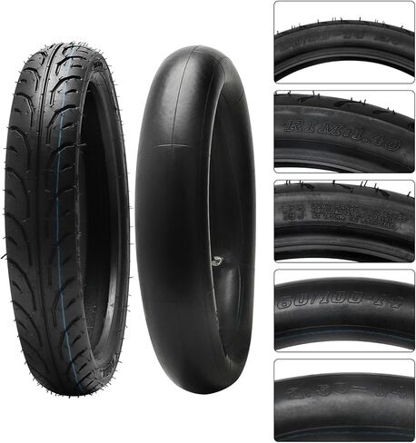 Front & Rear Scooter Tires and Tubes Combo: 60/90-14 & 90/90-12, 6-Ply Rating for Dirt Bike, Trail Bike, Street Bike - Heavy Duty All Terrain Tubed Tire Set in Saudi Arabia