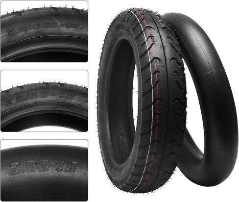 Front & Rear Scooter Tires and Tubes Combo: 60/90-14 & 90/90-12, 6-Ply Rating for Dirt Bike, Trail Bike, Street Bike - Heavy Duty All Terrain Tubed Tire Set in Saudi Arabia