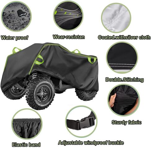 ATV Cover for Massimo Mini Jeep Style UTV 2018-2026, All Weather Heavy Duty 4 Wheeler Cover Quad Cover with Buckle, Water Resistant Outdoor Storage Covers, All Season Weather in Saudi Arabia