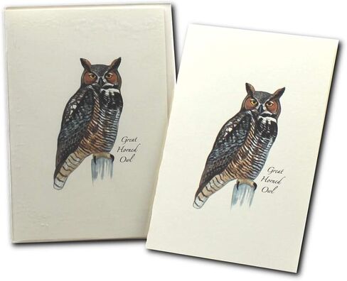 Earth Sky + Water - Great Horned Owl Notecard Set - 8 Blank Cards with Envelopes in Saudi Arabia
