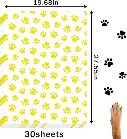 Hi Sasara 30 Sheets Large 20 x 28 inch Gold Dog Paw Print Tissue Paper Bulk Gold Dog Paw Print Tissue Paper for Gift Bags Birthday Holiday (White with Gold) in Kuwait