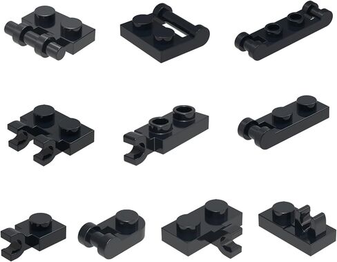 مكعبات بناء من فئة Clip Plate، 100 قطعة، 10 أنواع، متوافقة مع أجزاء وقطع Lego لبناء MOC، أسود in Kuwait