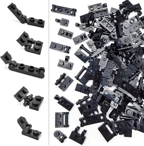 مكعبات بناء من فئة Clip Plate، 100 قطعة، 10 أنواع، متوافقة مع أجزاء وقطع Lego لبناء MOC، أسود in Kuwait