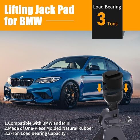 4 قطع محول وسادة جاك لسيارات BMW وMini، واقي حاجز إطار لحام قرصي، وسادات مطاطية لمقبس الأرض مع حقيبة تخزين، محول حامل جاك متوافق مع سلسلة BMW 1 2 3 4 5 6 (نوع الهلال) in Kuwait