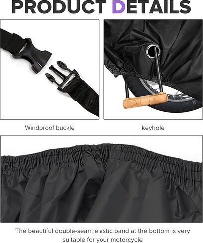 Motorcycle Cover,Car Accessories Dustproo All-Season Usable Motorcycle Cover Waterproof Outdoor,Bike Accessories,Outdoor Bike Covers,Powersports Vehicle Covers,Suitable for Various Motorcycles in Kuwait