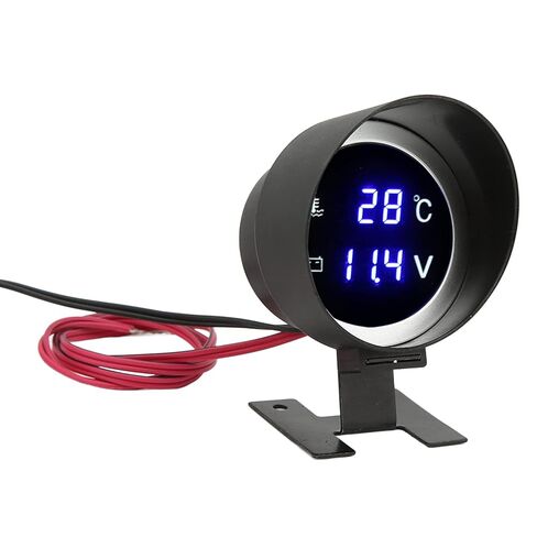 مقياس درجة حرارة الماء الرقمي الدائري LED الفولتميتر، شاشة تيار مستمر 9 فولت 36 فولت، شاشة عرض بدقة عالية، مثالية للسيارة والدراجات النارية ATV in Kuwait