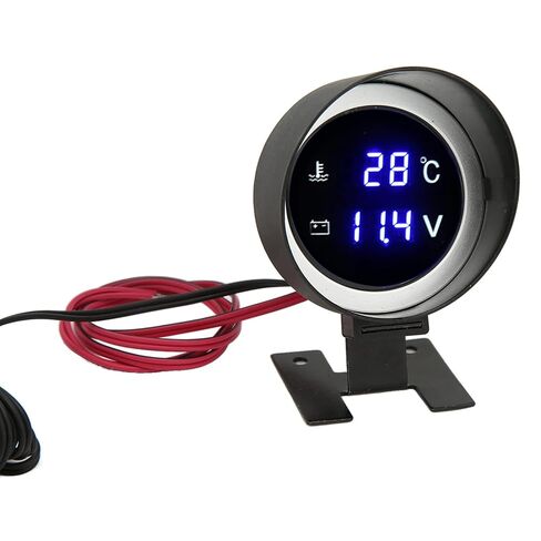 مقياس درجة حرارة الماء الرقمي الدائري LED الفولتميتر، شاشة تيار مستمر 9 فولت 36 فولت، شاشة عرض بدقة عالية، مثالية للسيارة والدراجات النارية ATV in Kuwait